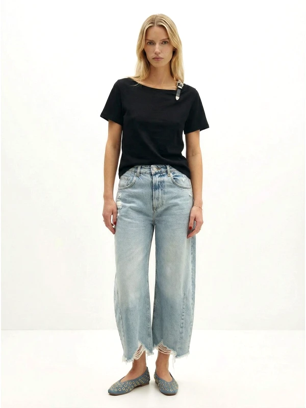 Berenice Berenice Γυναικείο Denim Balloon Ψηλόμεσο