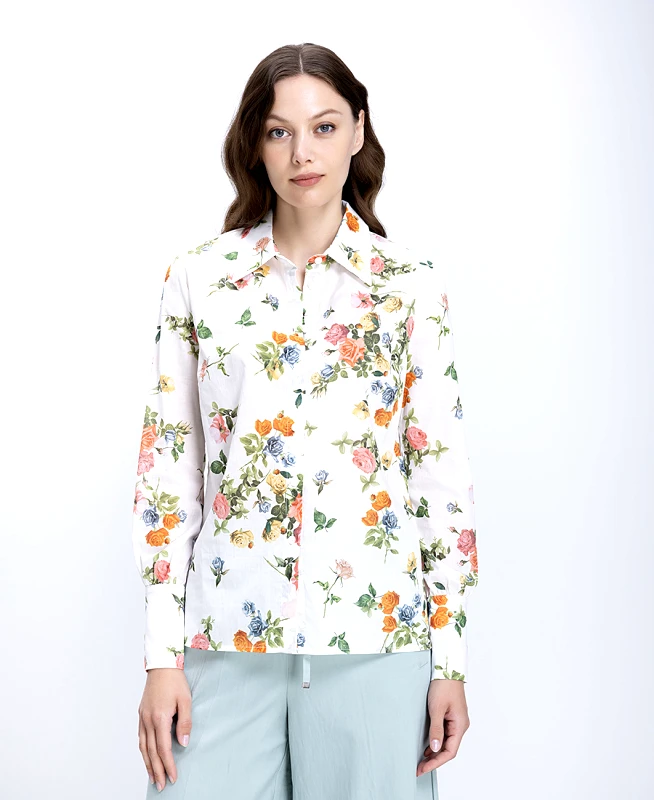 The Abito The Abito Γυναικείο Βαμβακερό Πουκάμισο Με Floral Σχέδιο