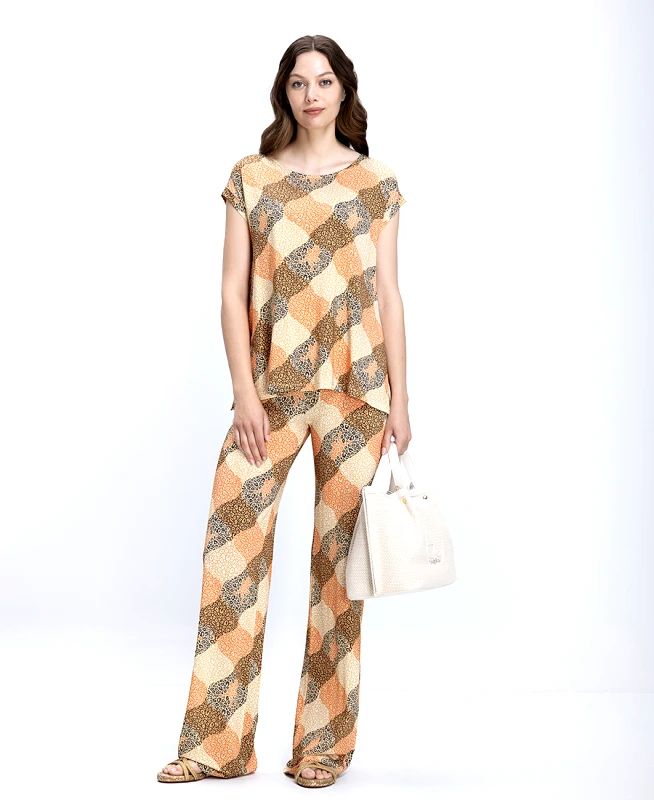 The Abito The Abito Γυναικεία Παντελόνα Wide Leg Με Animal Print