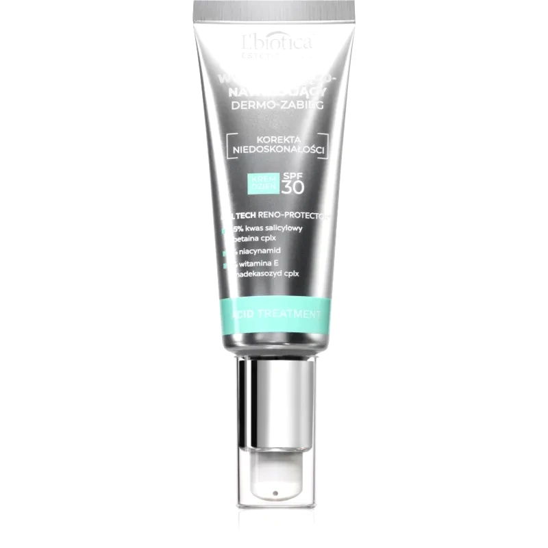 L’biotica L’biotica Estetic Clinic Acid Treatment ενυδατική προστατευτική κρέμα με λειαντικό αποτέλεσμα SPF 30 35 ml