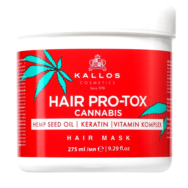 Kallos Kallos Hair Pro-Tox Cannabis αναγεννητική μάσκα για τα μαλλιά Με λάδι κάνναβης 275 ml