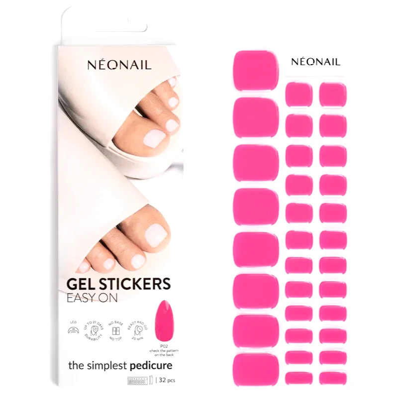 NeoNail NEONAIL Easy On Gel Stickers Αυτοκόλλητα νυχιών με χρήση λάμπας UV/LED απόχρωση P02 32 τμχ