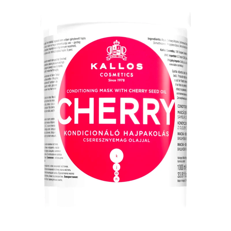 Kallos Kallos KJMN Professional Cherry ενυδατική μάσκα για κατεστραμμένα μαλλιά 1000 ml