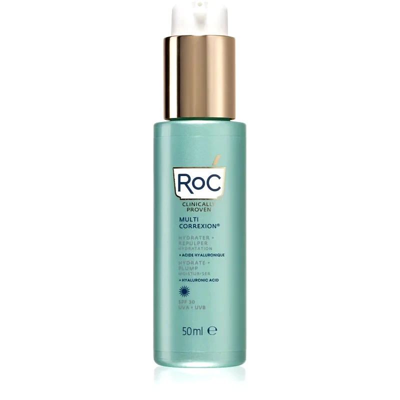 RoC RoC Multi Correxion Hydrate & Plump εντατικά ενυδατική κρέμα για ενίσχυση επιδερμίδας πρόσωπου SPF 30 50 ml