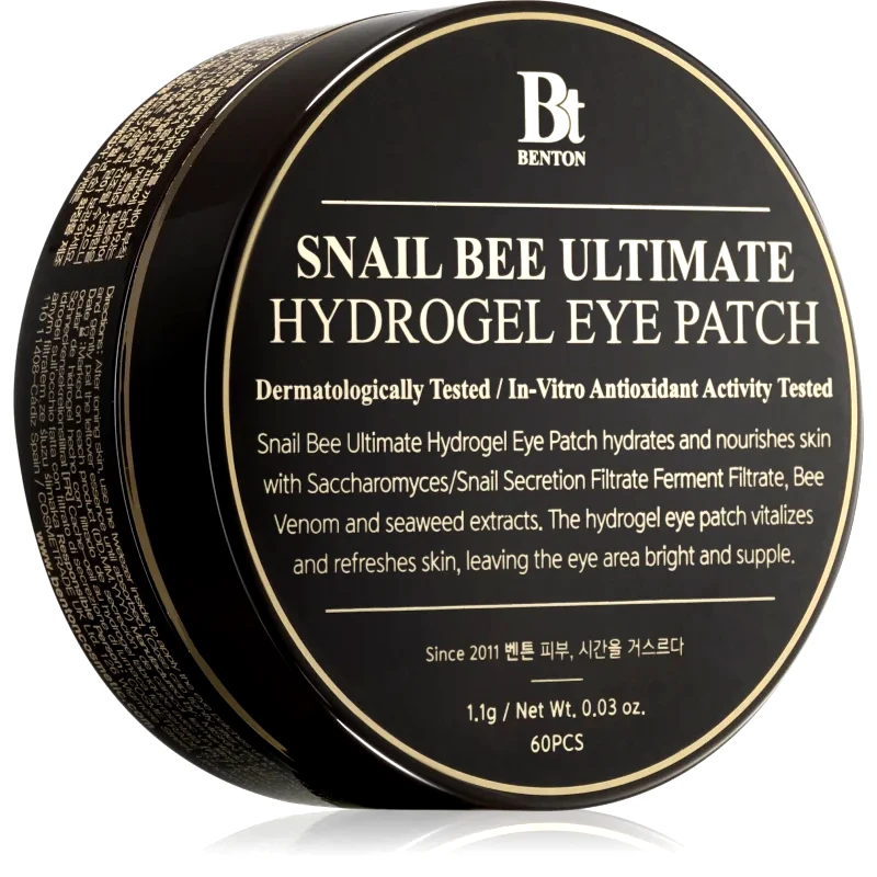 Benton Benton Snail Bee μάσκα υδρογέλης για γύρω από τα μάτια για την αντιμετώπιση του πρηξίματος και των μαύρων κύκλων 60 τμχ