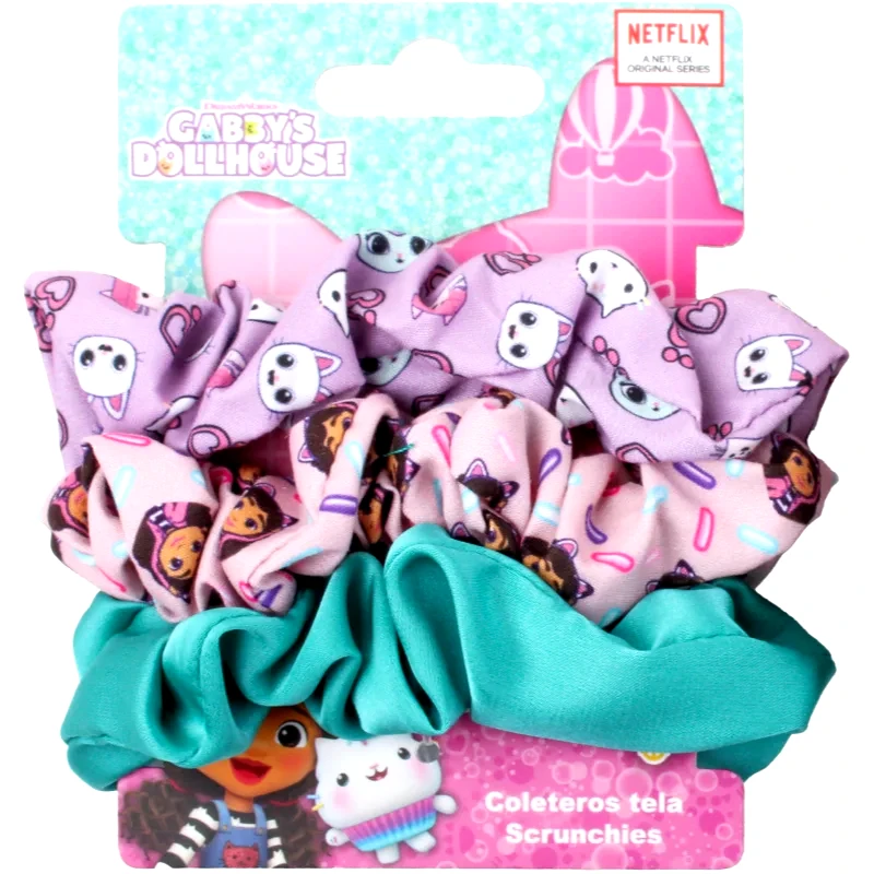Gabby's Dollhouse Gabby's Dollhouse Hair Accessories Scrunchies λαστιχάκια για τα μαλλιά 3 τμχ