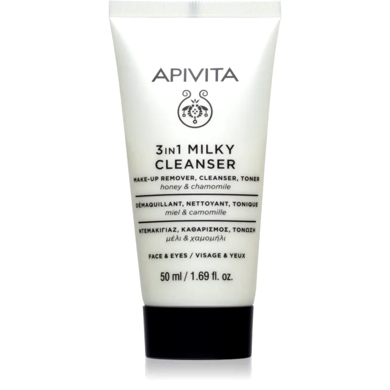 Apivita Apivita Cleansing Milk Face & Eyes καθαριστικό γάλακτωμα 3 σε 1 Για πρόσωπο και μάτια 50 ml