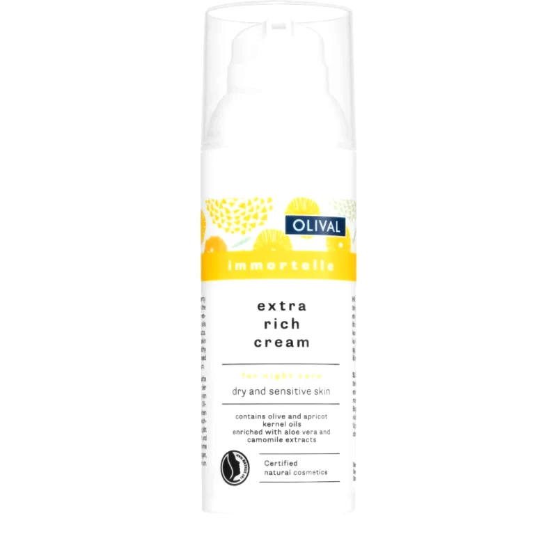 Olival Olival Immortelle Extra Rich Cream θρεπτική κρέμα νύχτας για ευαίσθητη και ξηρή επιδερμίδα 50 ml