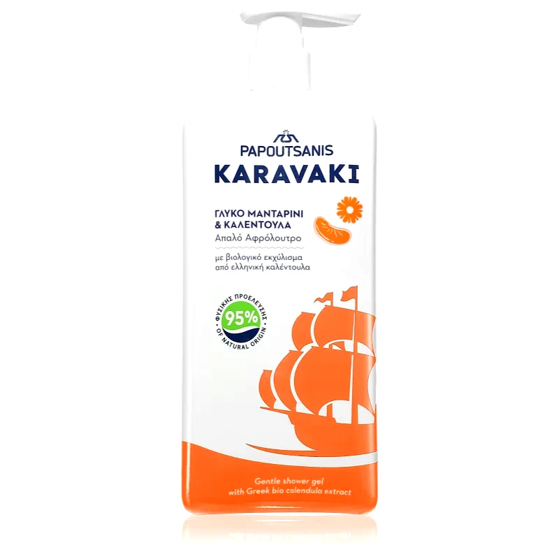 PAPOUTSANIS PAPOUTSANIS Karavaki Mandarine-Calendula τζελ για ντους 750 ml