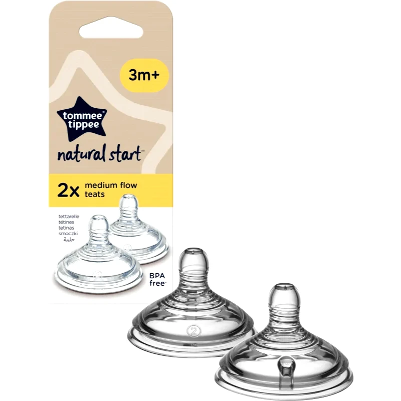 Tommee Tippee Tommee Tippee Natural Start Anti-Colic Teat θηλή μπιμπερό Medium Flow 3 m+ 2 τμχ