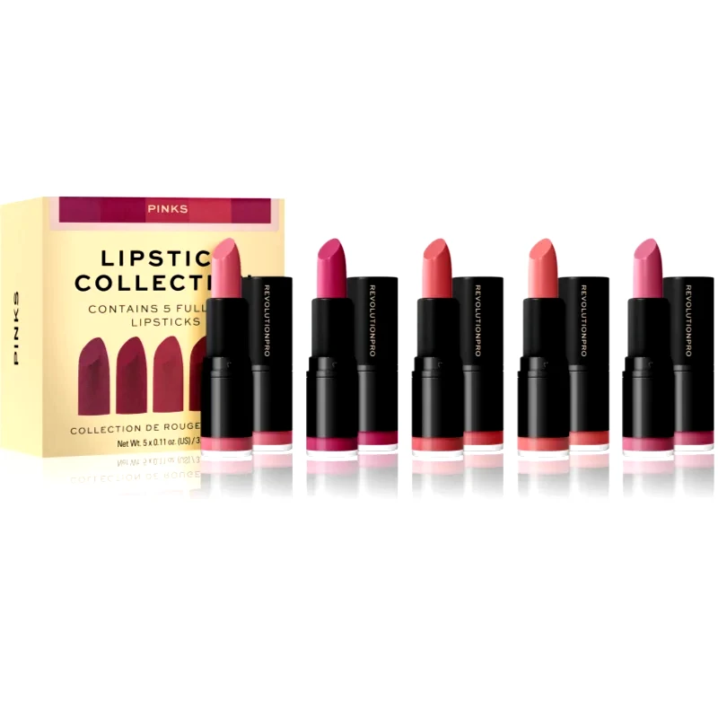 Revolution PRO Revolution PRO Lipstick Collection Σετ κραγιόν απόχρωση Pinks 5 τμχ
