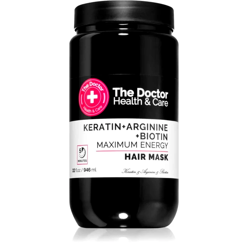 The Doctor The Doctor Keratin + Arginine + Biotin Maximum Energy μάσκα κερατίνης για τα μαλλιά 946 ml
