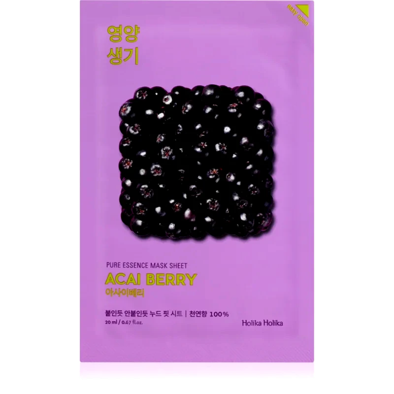 Holika Holika Holika Holika Pure Essence Acai Berry απολεπιστική υφασμάτινη μάσκα 23 ml