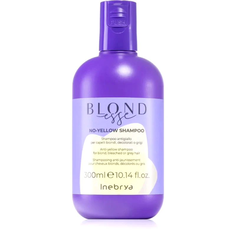 Inebrya Inebrya BLONDesse No-Yellow Shampoo σαμπουάν που εξουδετερώνει τους κίτρινους τόνους για ξανθά και γκρίζα μαλλιά 300 ml