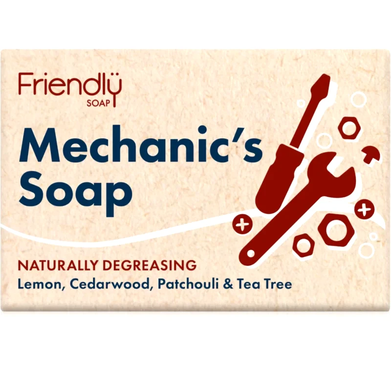 Friendly Soap Friendly Soap Mechanic's Bar φυσικό στερεό σαπούνι Για πρόσωπο και σώμα 95 γρ