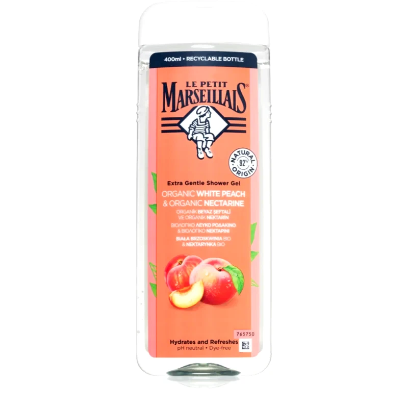 Le Petit Marseillais Le Petit Marseillais White Peach Bio & Nectarine Bio απαλό τζελ για ντους 400 ml