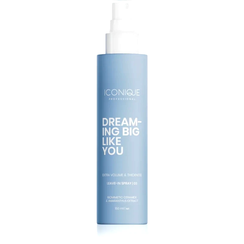 ICONIQUE Professional ICONIQUE Professional DREAMING BIG LIKE YOU Volume & Thickness σπρέι χωρίς ξέβγαλμα για αύξηση του όγκου για απαλά μαλλιά 150 ml