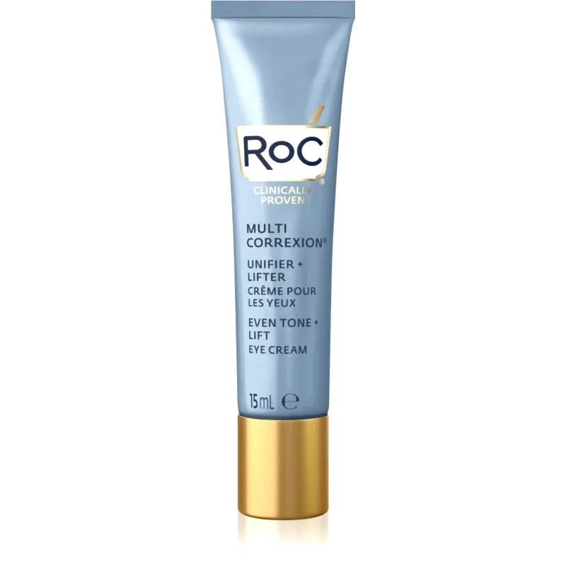 RoC RoC Multi Correxion Even Tone + Lift κρέμα ματιών για λάμψη και λείανση ενάντια στις ρυτίδες και τους μαύρους κύκλους 15 ml