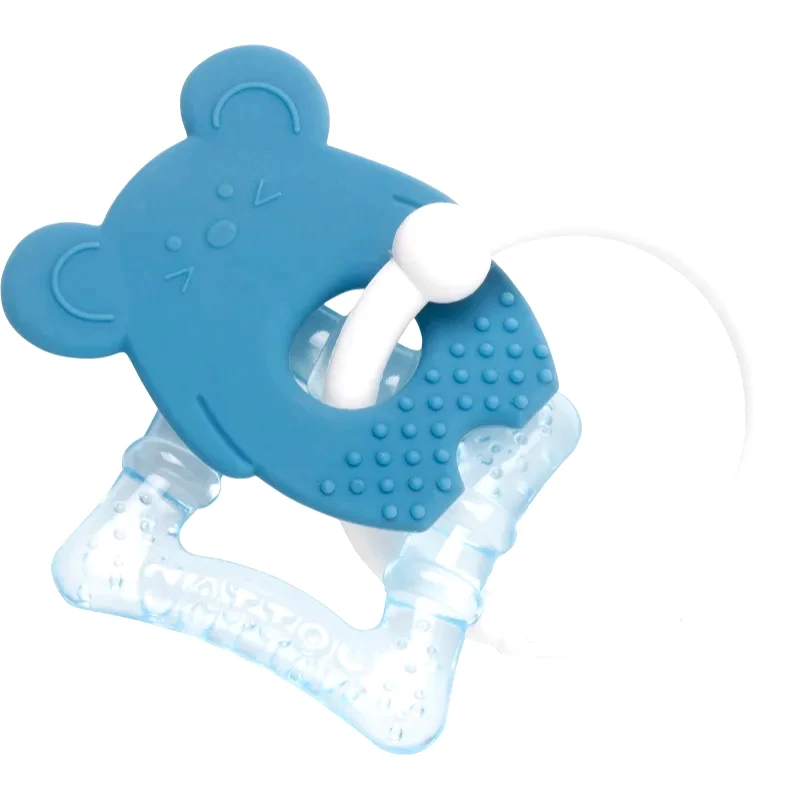NATTOU NATTOU Teether With Cooling Part μασητικό με δροσερό αποτέλεσμα Blue Mouse 3 m+ 1 τμχ