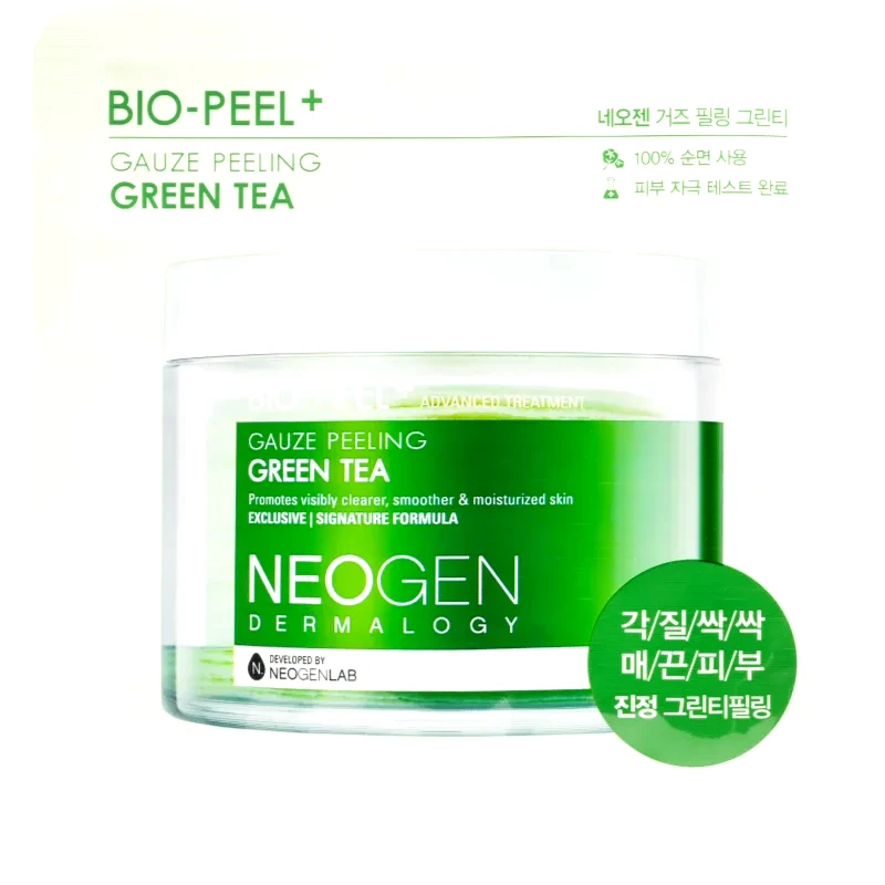Neogen Dermalogy Neogen Dermalogy Bio-Peel+ Gauze Peeling Green Tea απολεπιστικά ταμπόν προσώπου για λαμπρότητα και ενυδάτωση 8 τμχ
