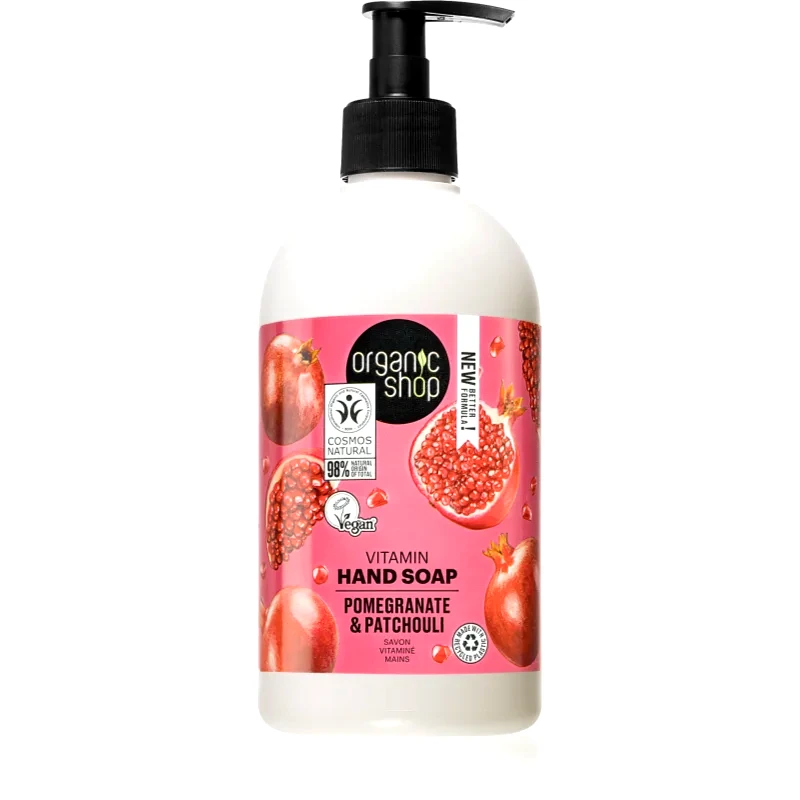 Organic Shop Organic Shop Pomegranate & Patchouli Υγρό σαπούνι περιποίησης χεριών με αντλία 500 ml