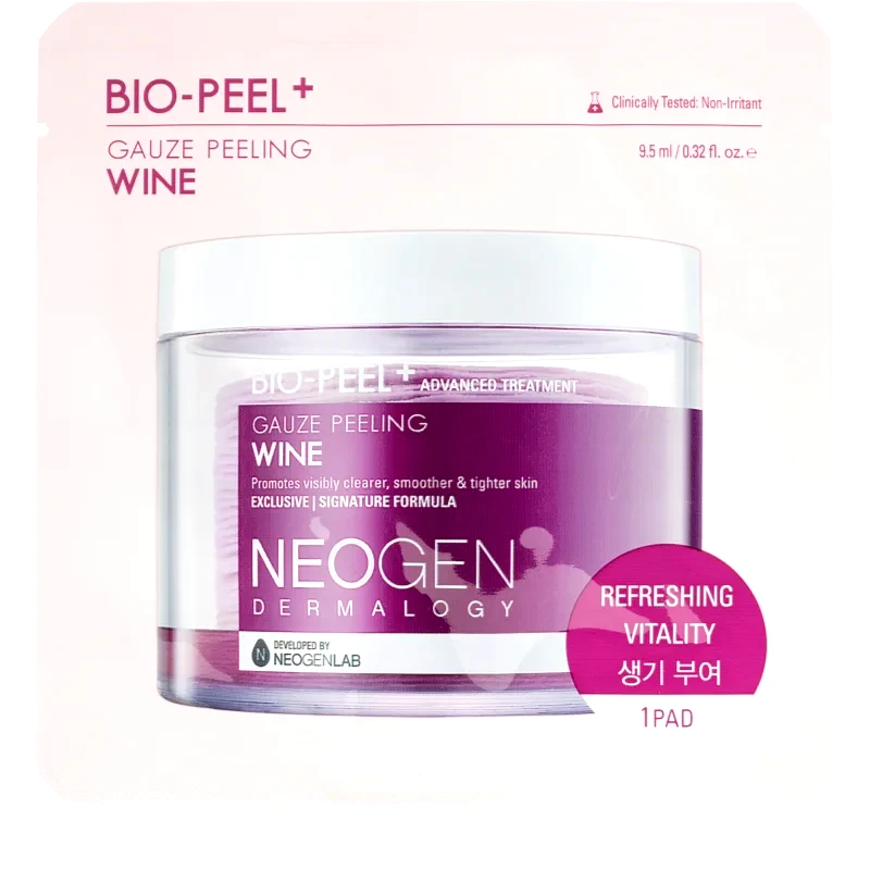 Neogen Dermalogy Neogen Dermalogy Bio-Peel+ Gauze Peeling Wine απολεπιστικά ταμπόν προσώπου για την ελαχιστοποίηση των πόρων 1 τμχ