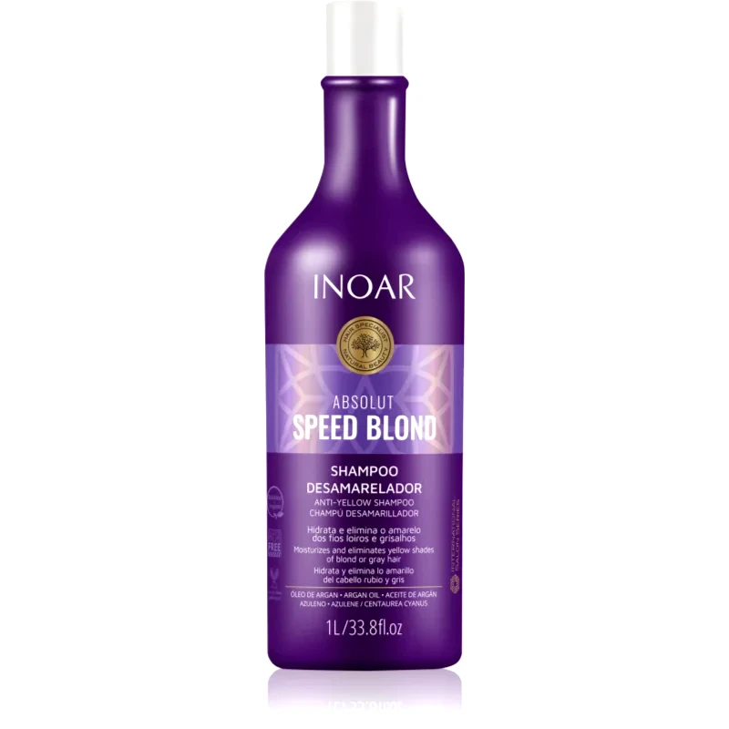 INOAR INOAR Absolut Speed Blond σαμπουάν για ξανθά μαλλιά εξουδετέρωση κίτρινων αποχρώσεων 1000 ml