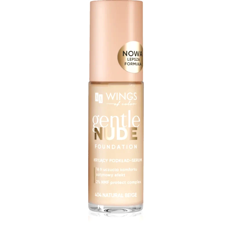 AA Wings of Color AA Wings of Color Gentle Nude Foundation υγρό μεικ απ με ενυδατικό αποτέλεσμα απόχρωση 404 Natural Beige 30 ml