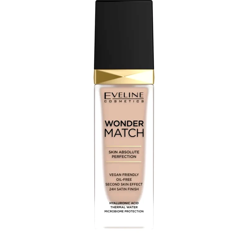 Eveline Cosmetics Eveline Cosmetics Wonder Match μακράς διαρκείας ρευστό μεικ απ με υαλουρονικό οξύ απόχρωση 35 Sunny Beige 30 ml