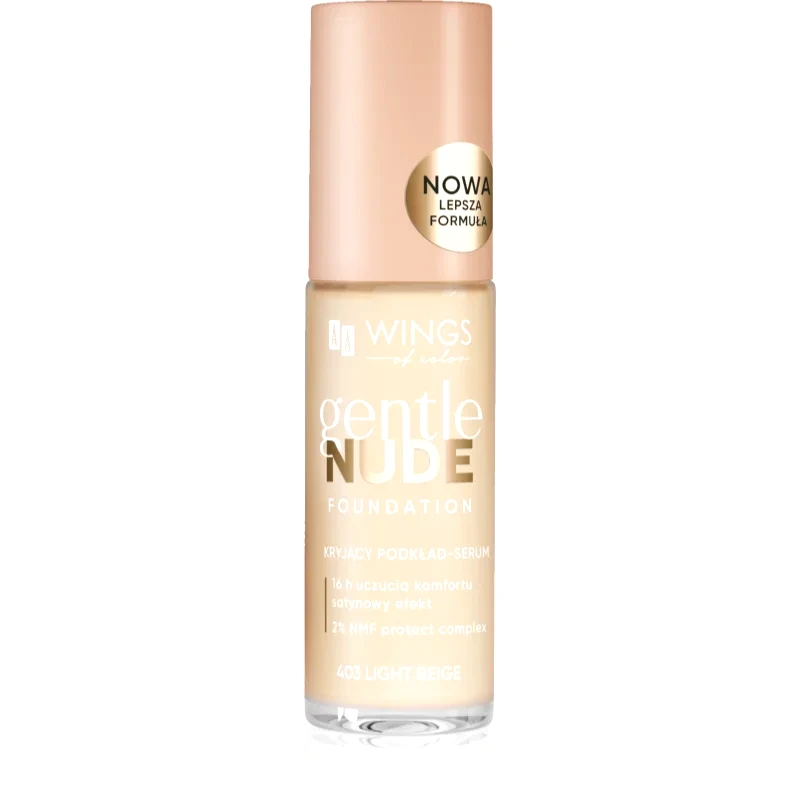 AA Wings of Color AA Wings of Color Gentle Nude Foundation υγρό μεικ απ με ενυδατικό αποτέλεσμα απόχρωση 403 Light Beige 30 ml