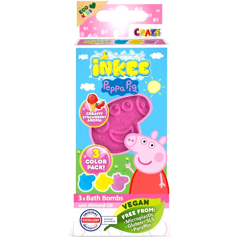Peppa Pig Peppa Pig Bath Bomb βόμβα μπάνιου για παιδιά 3x15 γρ