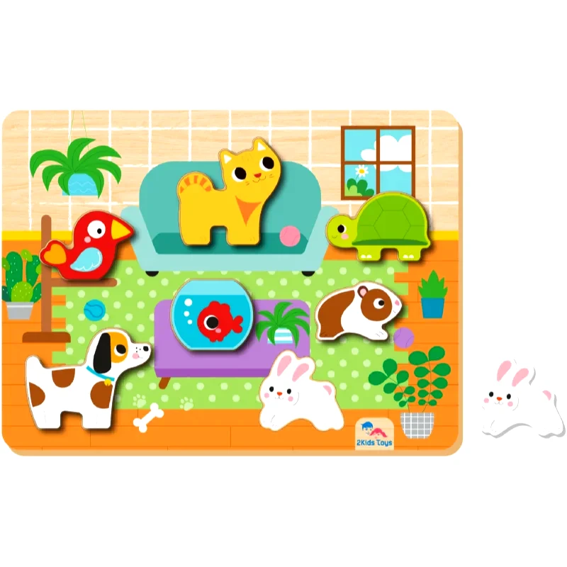 2Kids Toys 2Kids Toys Shape Puzzles παζλ δραστηριοτήτων Pets 12 m+ 8 τμχ
