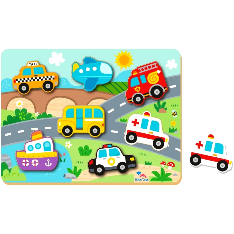 2Kids Toys 2Kids Toys Shape Puzzles παζλ δραστηριοτήτων Traffic 12m+ 8 τμχ