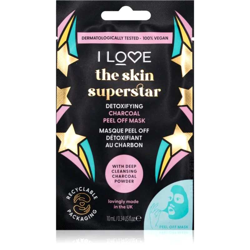 I Love I Love Skin Superstar καθαριστική και αποτοξινωτική μάσκα με ενεργό άνθρακα 10 ml