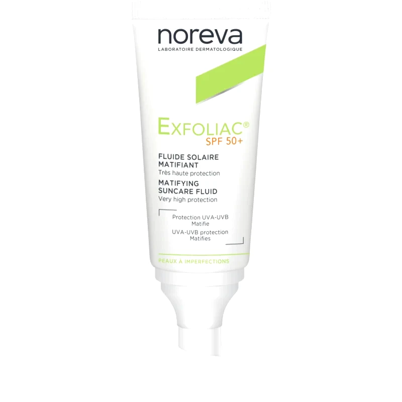 Noreva Noreva Exfoliac Mattifying Suncare Fluid SPF 50+ προστατευτικό ματ υγρό προσώπου SPF 50+ 40 ml