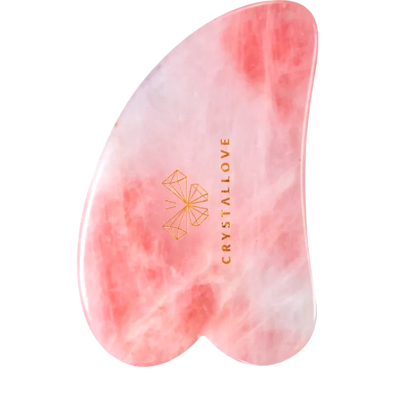 Crystallove Crystallove Rose Quartz Gua Sha οδηγίες για μασάζ 1 τμχ