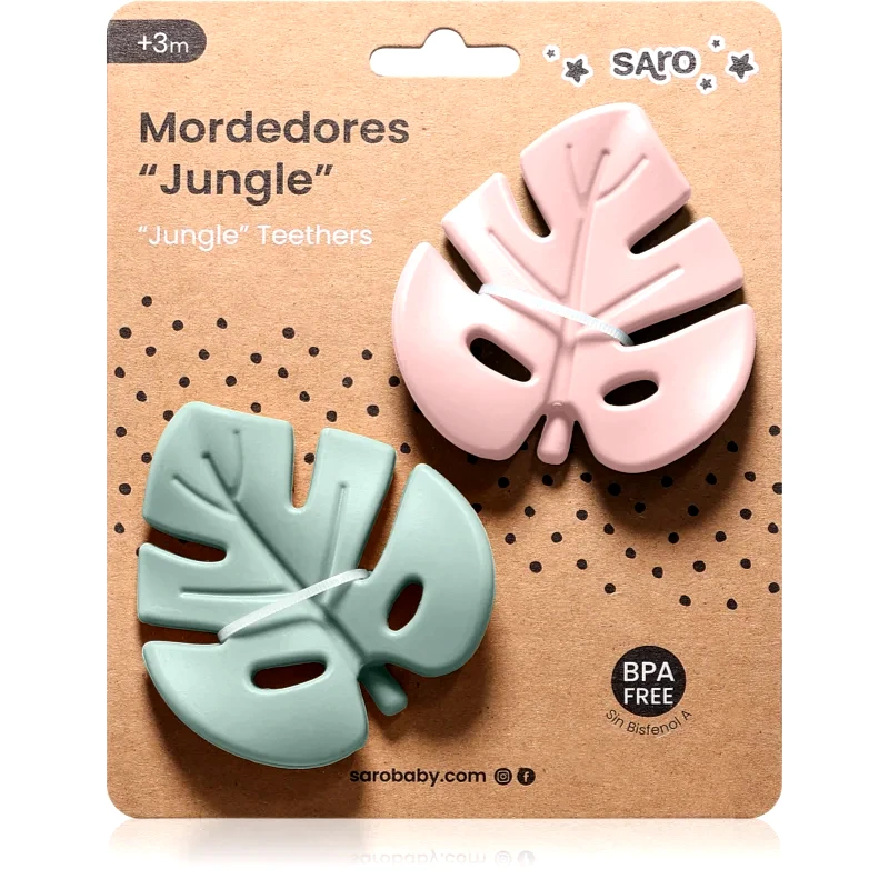 Saro Baby Saro Baby Jungle μασητικό Mint/Blossom 2 τμχ