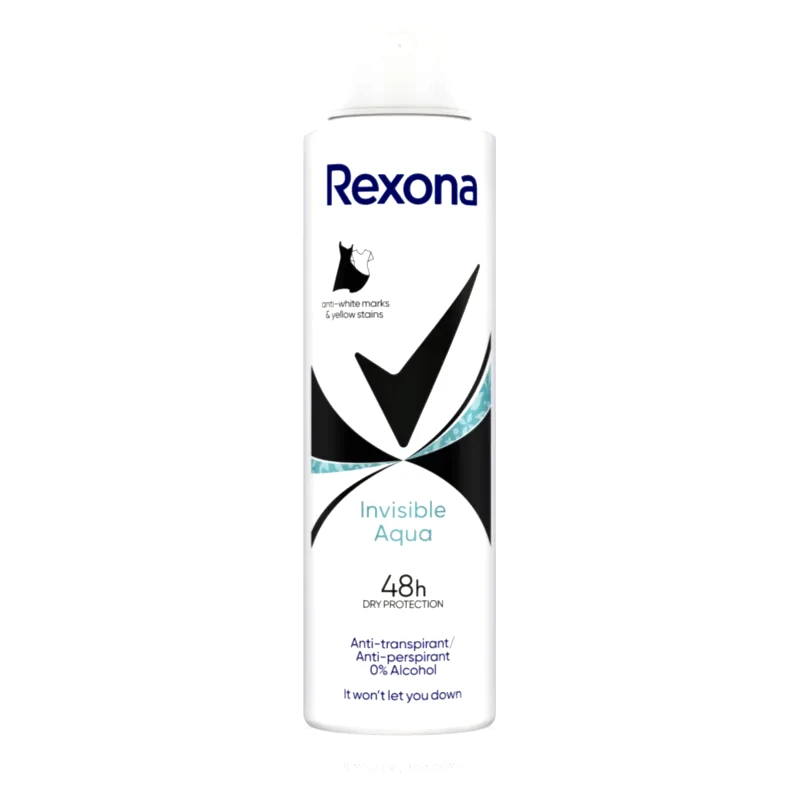 Rexona Rexona Invisible Aqua αντιιδρωτικό σε σπρέι για την αντιμετώπιση των λευκών και κίτρινων κηλίδων 150 ml