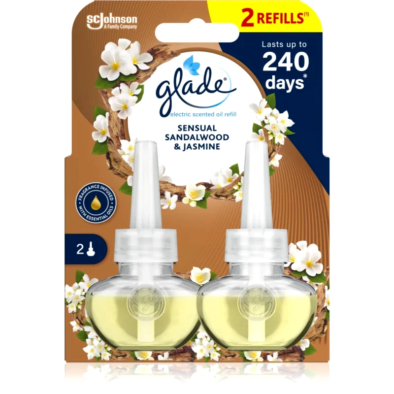 Glade GLADE Sensual Sandalwood & Jasmine ανταλλακτικό ηλεκτρικών διαχυτών διπλό 2x20 ml