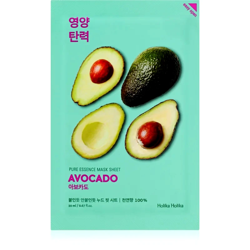 Holika Holika Holika Holika Pure Essence Avocado καταπραϋντική υφασμάτινη μάσκα 20 ml