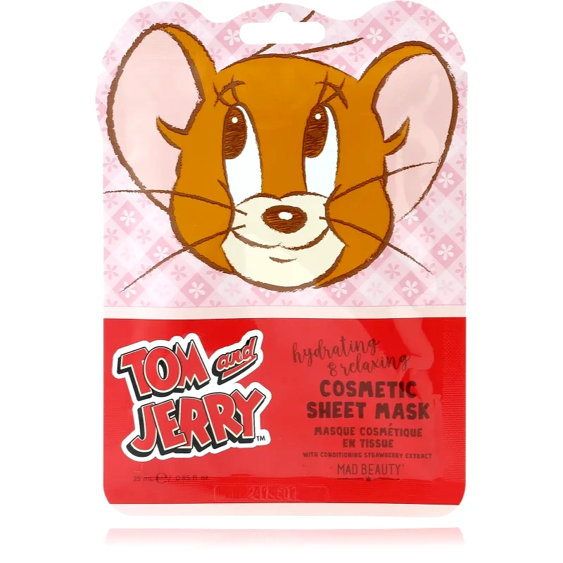 Mad Beauty Mad Beauty Tom & Jerry Sheet Mask - Jerry υφασμάτινη μάσκα ενυδάτωσης με υαλουρονικό οξύ 1 τμχ