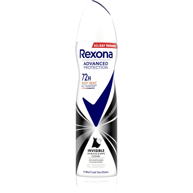 Rexona Rexona Advanced Protection Invisible αντιιδρωτικό σε σπρέι για την αντιμετώπιση των λευκών και κίτρινων κηλίδων 150 ml