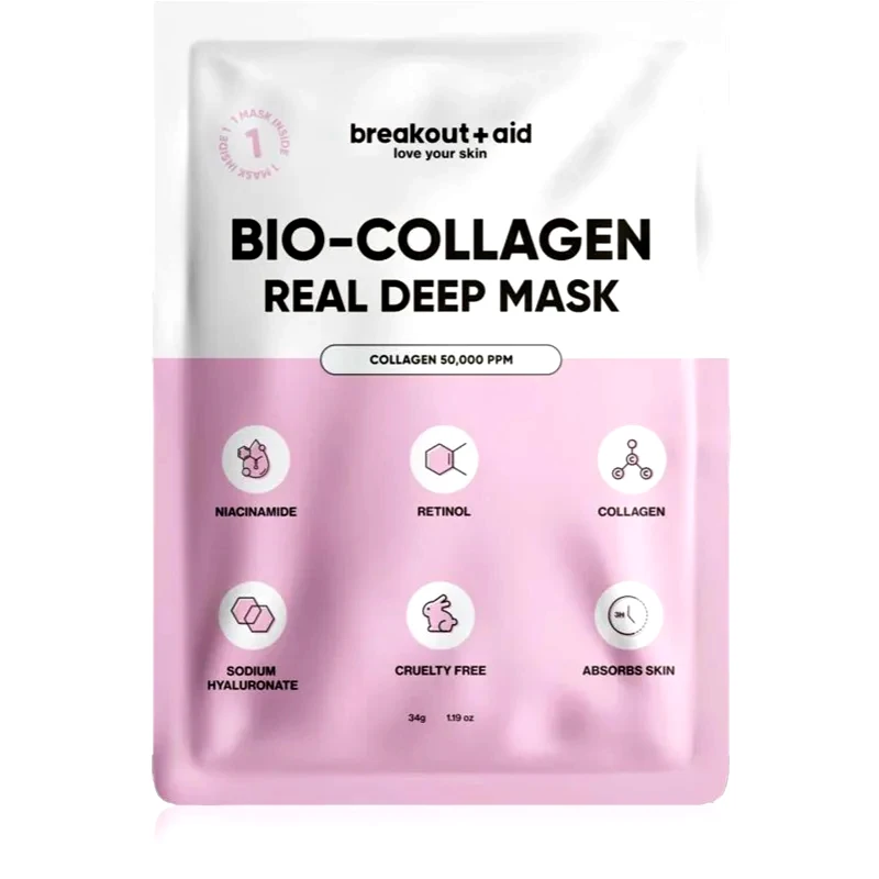 breakout + aid breakout + aid Bio-Collagen Real Deep Mask μασκα νύχτας με κολαγόνο 1 τμχ