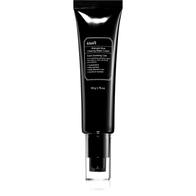 Klairs Klairs Midnight Blue Clearing Water Cream ελαφριά ενυδατική κρέμα για λαμπρότητα και λείανση επιδερμίδας 50 γρ