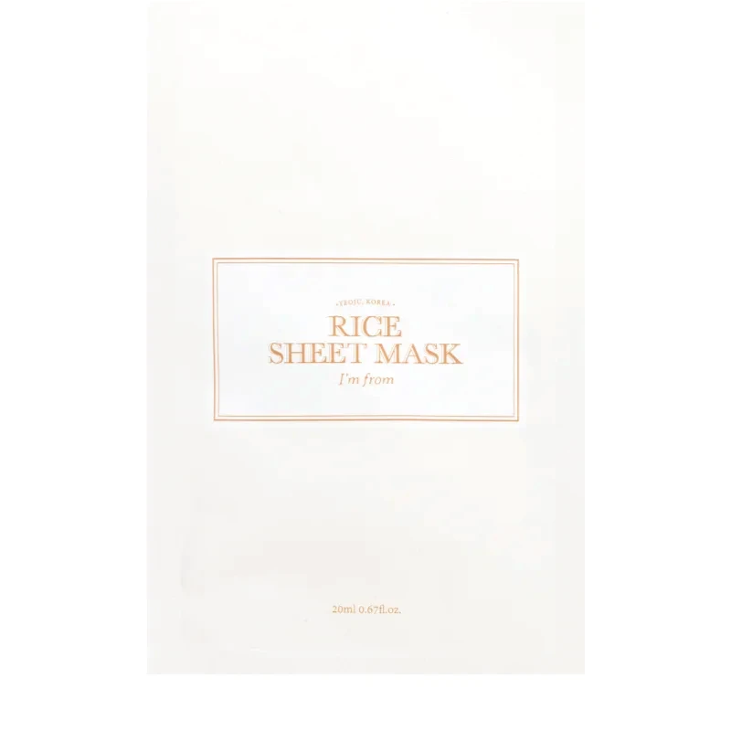 I'm from I'm from Rice Sheet Mask υφασμάτινη μάσκα ενυδάτωσης για ενοποίηση τόνου της απόχρωσης δέρματος 1 τμχ