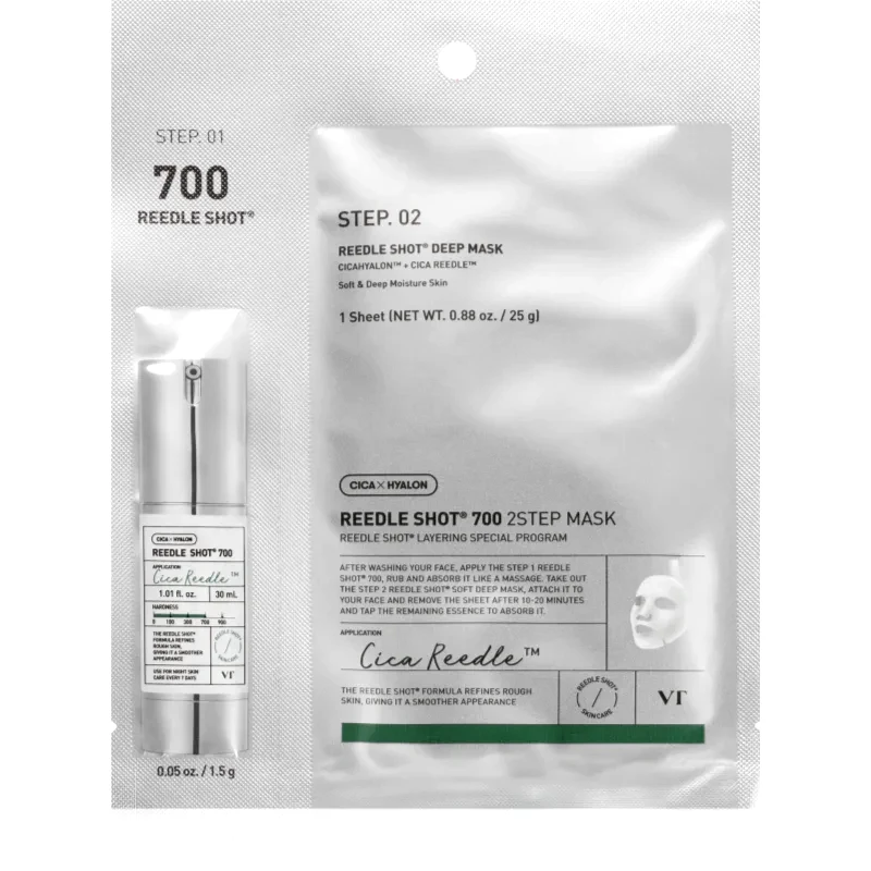 VT Cosmetics VT Cosmetics Reedle Shot 700 2-Step Mask εντατικά αναζωογονητική μάσκα για θεραπεία επιδερμίδας δύο φάσεων 26.5 γρ