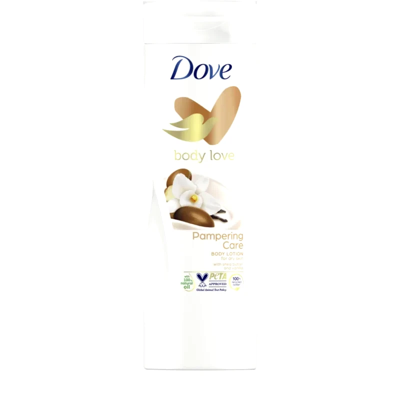 Dove Dove Purely Pampering Shea Butter θρεπτικό γάλα για το σώμα βούτυρο καριτέ και βανίλια 400 ml