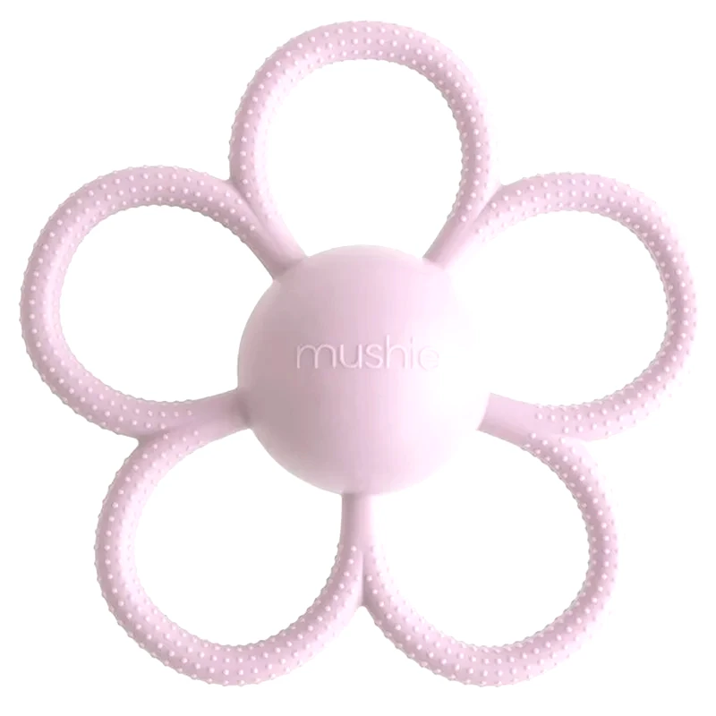 Mushie Mushie Rattle Teether Toy μασητικό με κουδουνίστρα Soft Lilac 1 τμχ