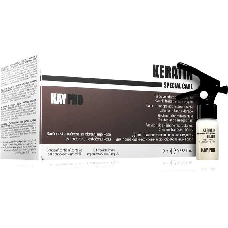 Kaypro Kaypro Keratin Filler υγρό για κατεστραμμένα μαλλιά για επαγγελματική χρήση 12x10 ml