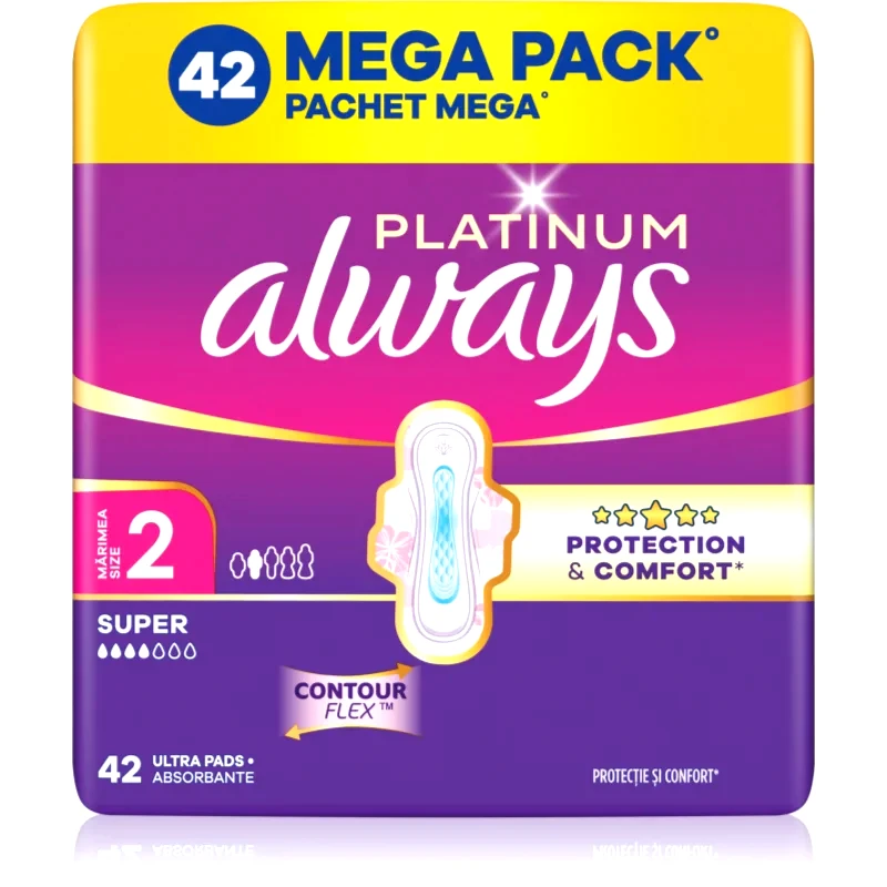 Always Always Platinum Super Size 2 σερβιέτες με φτερά 42 τμχ